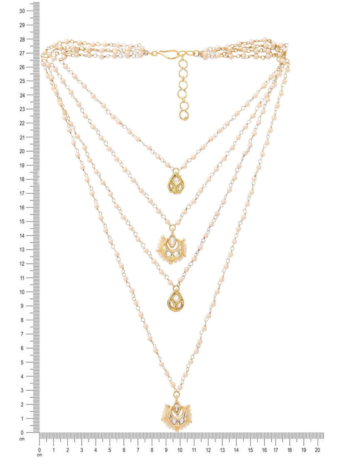 Ruby Raang Gold Kundan Layered Necklace - Distacart