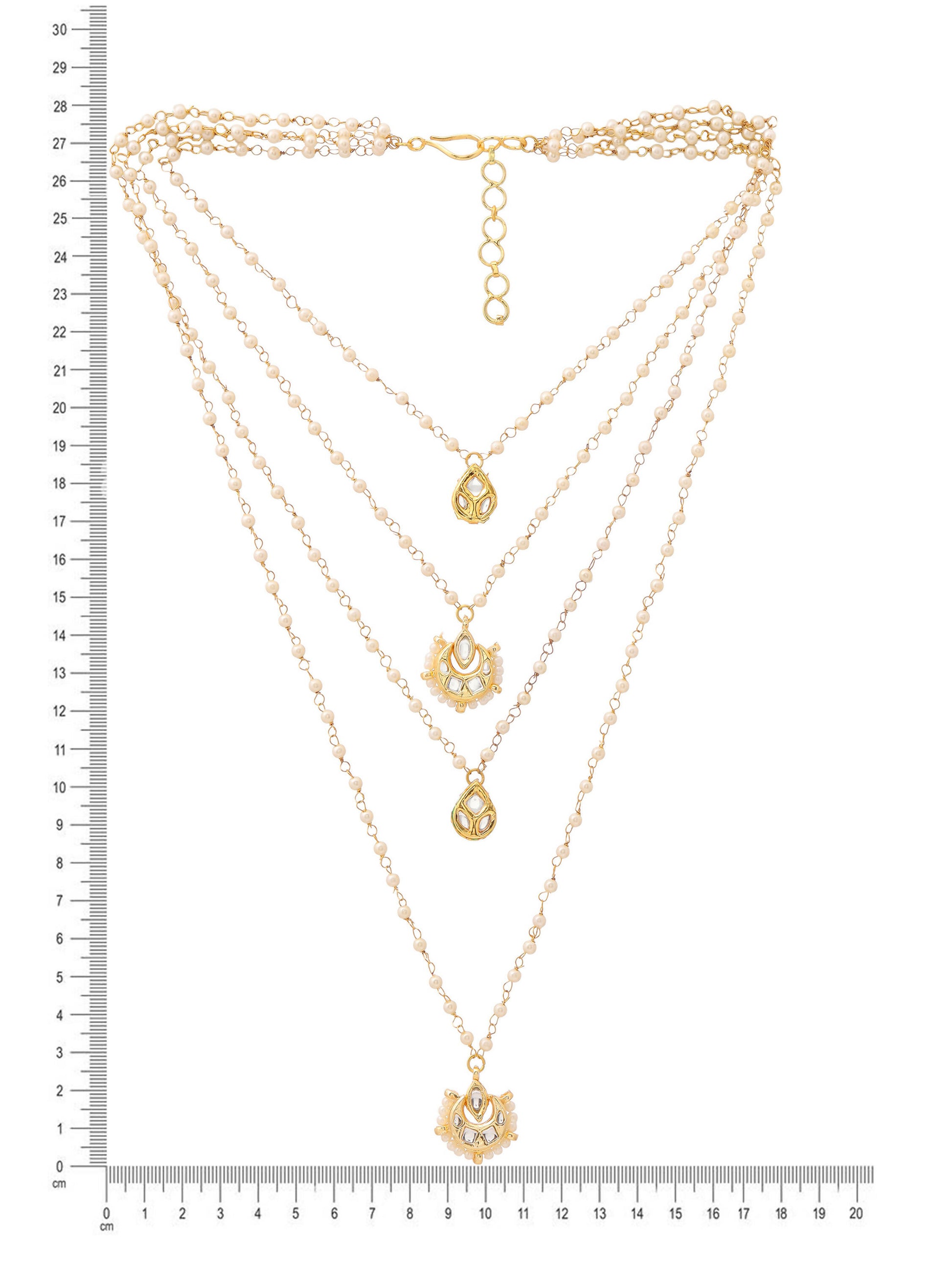 Ruby Raang Gold Kundan Layered Necklace - Distacart