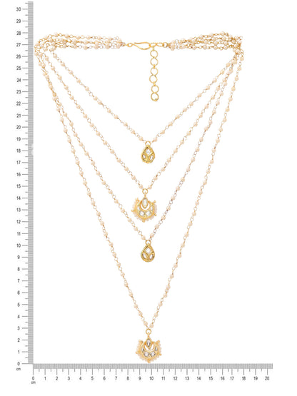 Ruby Raang Gold Kundan Layered Necklace - Distacart