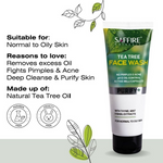Thumbnail for Saffire Naturals Tea Tree Purifying & Cleansing Face Wash - Distacart