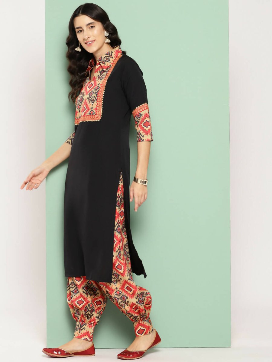 Ahalyaa Women's Traditional wear Kurta Set - Black - Distacart