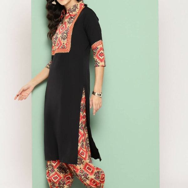 Ahalyaa Women's Traditional wear Kurta Set - Black - Distacart
