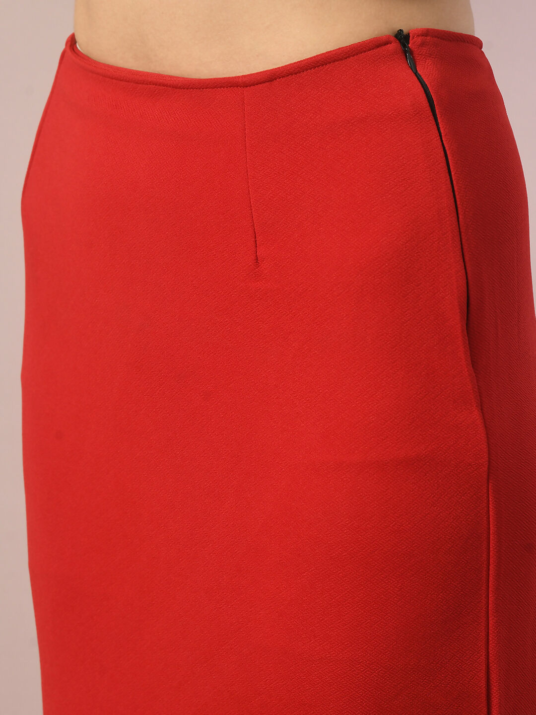 Myshka Women's Red Solid Knee Length Party Embellished Skirts - Distacart