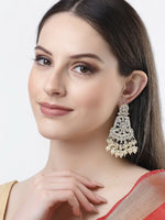 Thumbnail for NVR Women Gold-Plated Kundan Drop Earrings - Distacart