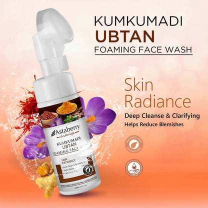 Astaberry Indulge Kumkumadi Ubtan Foaming Face Wash - Distacart