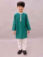 Thumbnail for Lil Drama Shor-Gul Green Kurta Pyjama Set For Boys