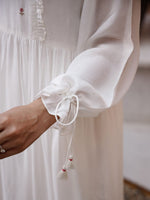 Thumbnail for Sangria Floral Embroidered Pleated Thread Work Kurta with Trouser