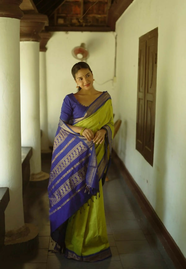 Preksha Creation Designer Women Banarasi Soft Silk Saree - Green - Distacart