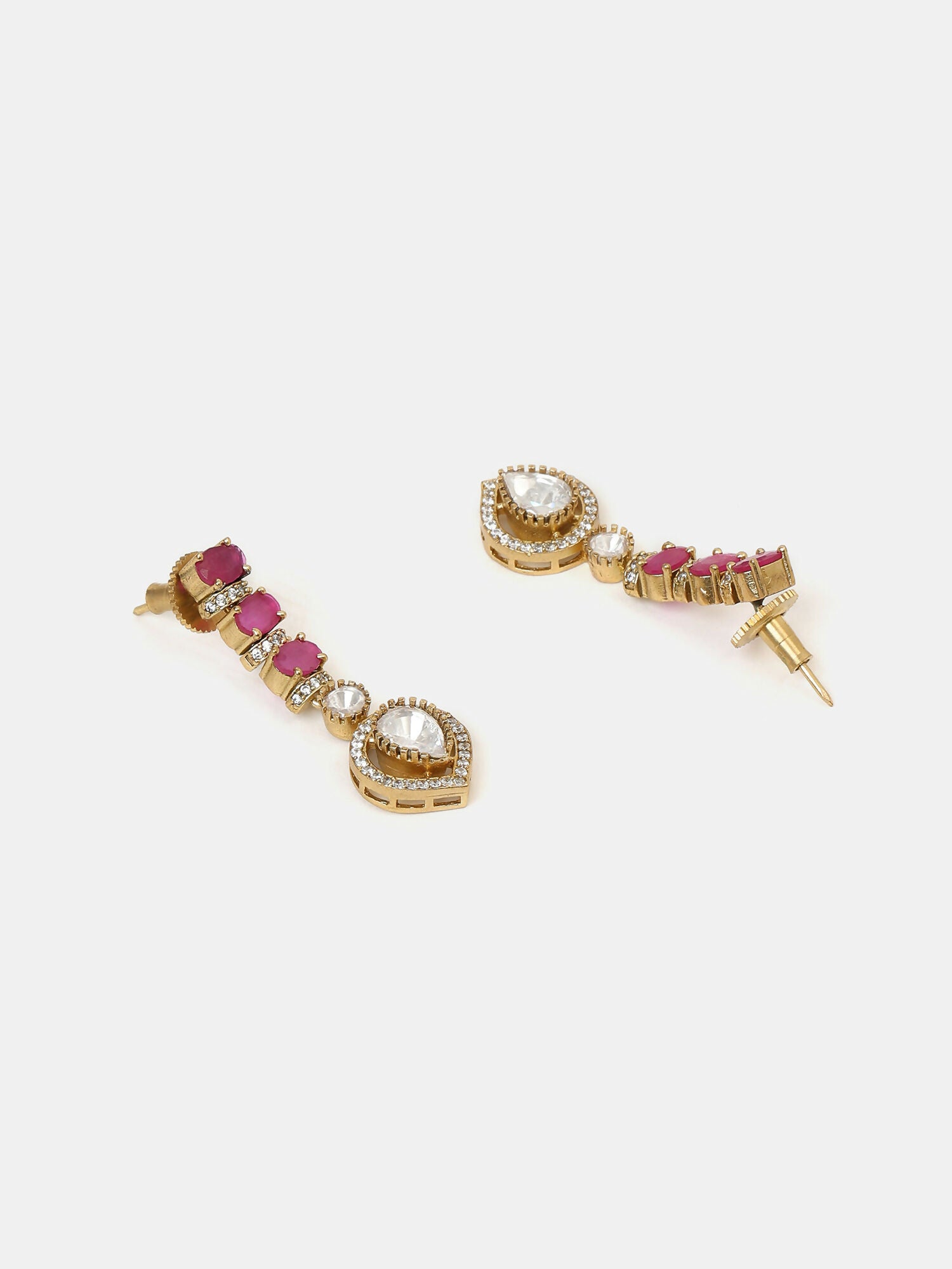 Ruby Raang Pink Kundan Necklace Set - Distacart