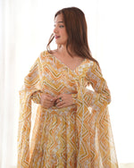 Thumbnail for Teeya Creation Multicolor Digital Print Faux Georgette Anarkali With Pants And Dupatta - Distacart