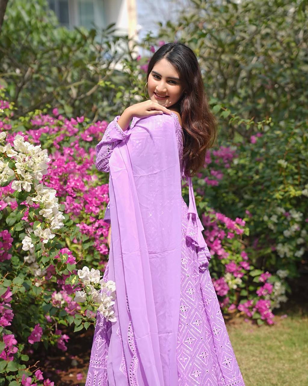 Teeya Creation Baby Pink Color Georgette Fabric Heavy Embroidery Work Fully Stitched Gown - Distacart