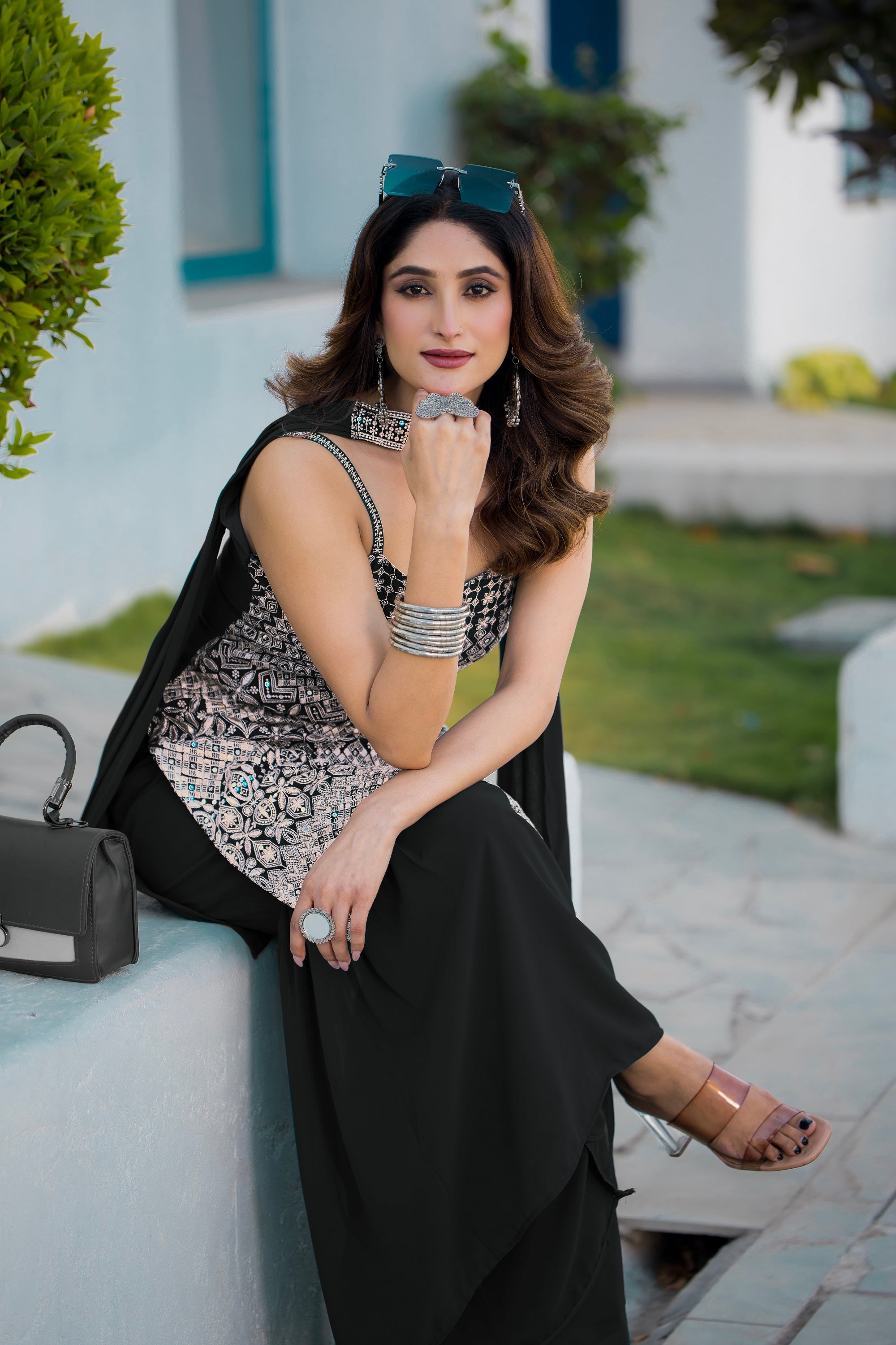 Teeya Creation Black Color Georgette Heavy Embroidery Work Pakistani Style Fully Stitched Salwar Suit - Distacart