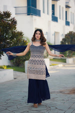 Thumbnail for Teeya Creation Navy Blue Color Georgette Heavy Embroidery Work Pakistani Style Fully Stitched Salwar Suit