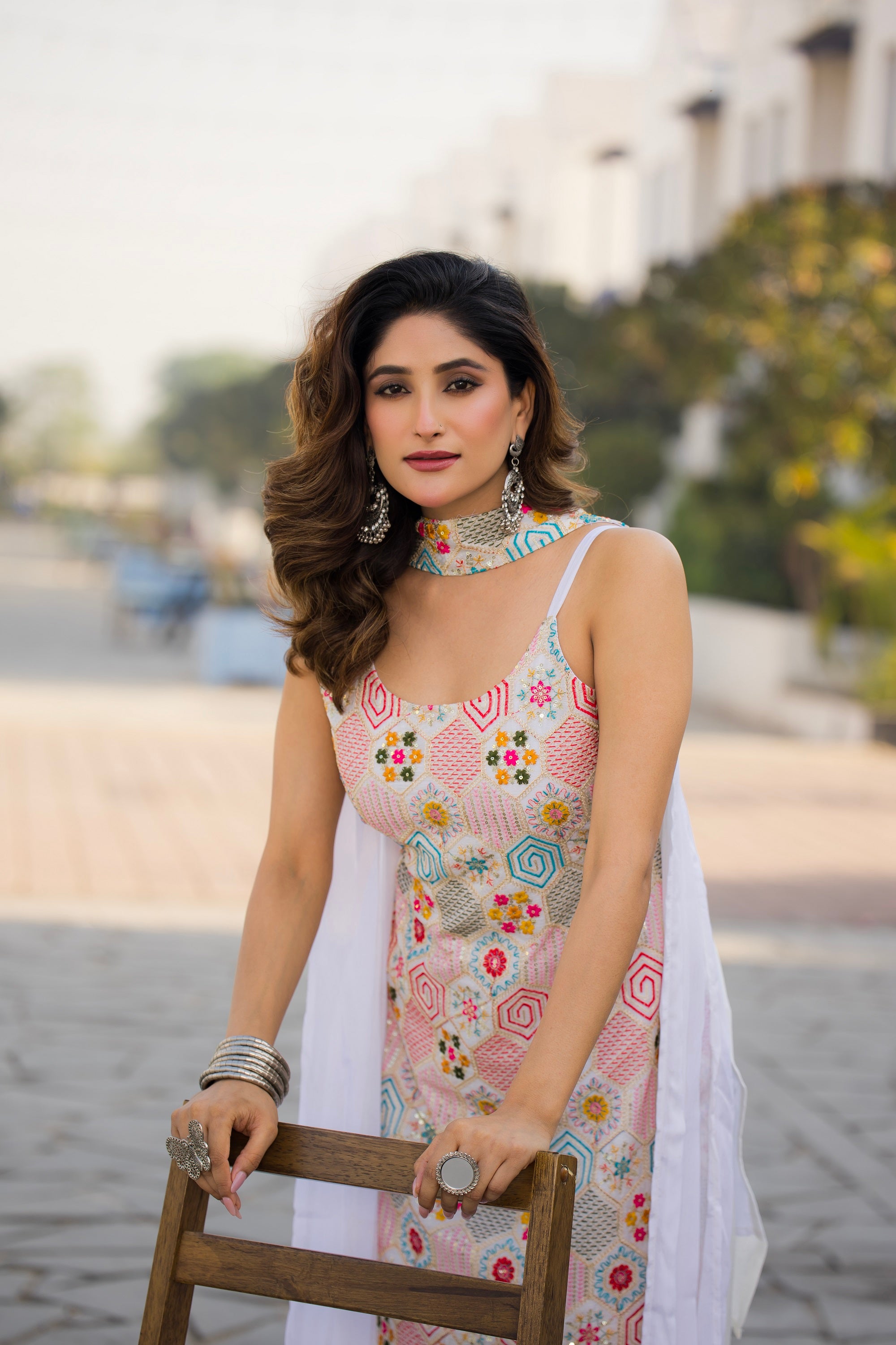 Teeya Creation White Color Chinon Silk Heavy Embroidery Work Pakistani Style Fully Stitched Salwar Suit - Distacart