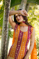 Thumbnail for Teeya Creation Multi Color Georgette Heavy Embroidery Work Fully Stitched Palazzo Set - Distacart