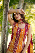 Thumbnail for Teeya Creation Multi Color Georgette Heavy Embroidery Work Fully Stitched Palazzo Set - Distacart