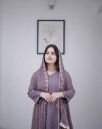 Thumbnail for Teeya Creation Violet Color Faux Georgette Heavy Embroidery Work Fully Stitched Salwar Suit - Distacart