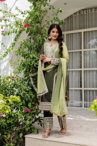 Teeya Creation Multi Color Star Georgette Embroidery Work Fully Stitched Salwar Suit - Distacart