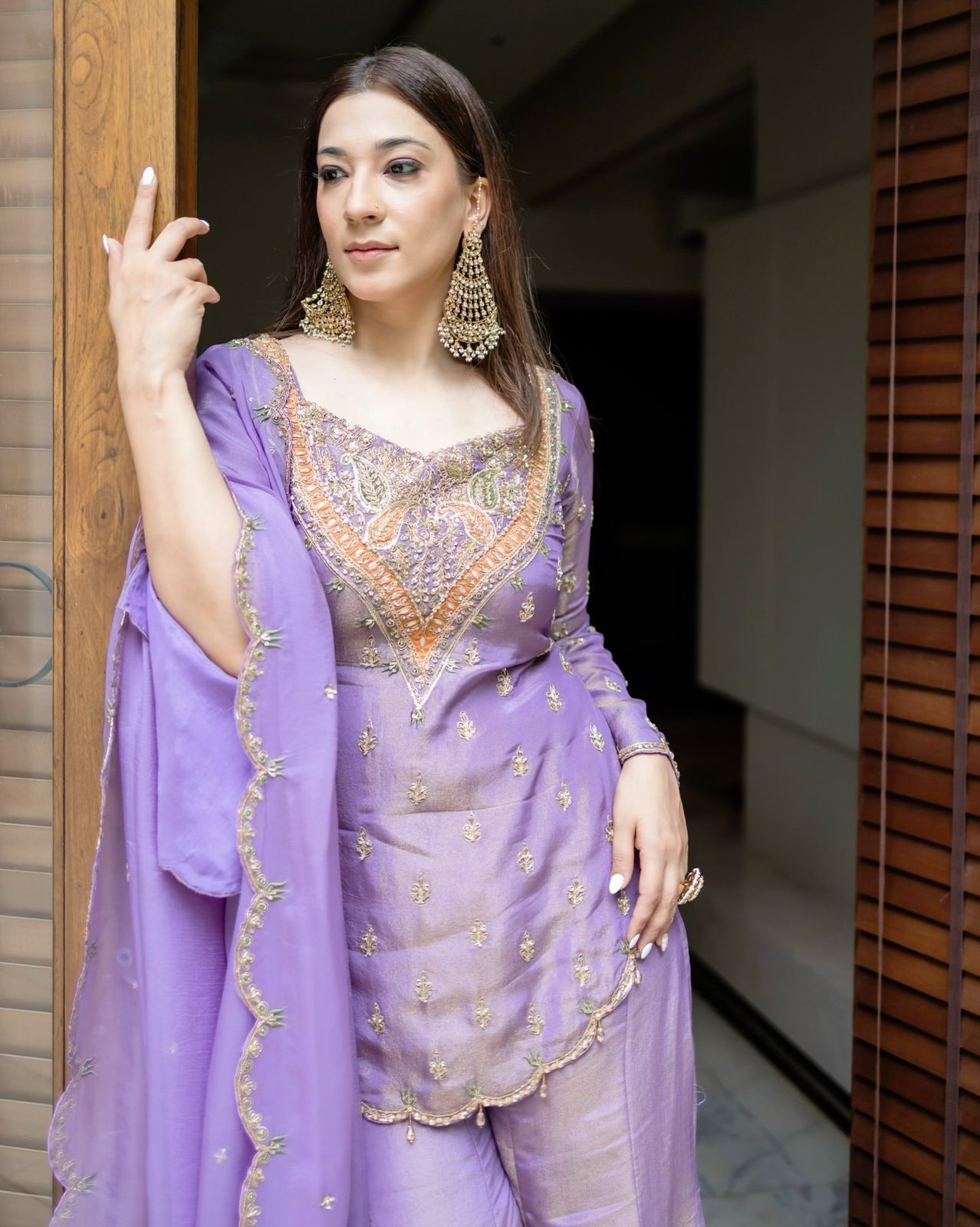 Teeya Creation Lavender Colour Beautiful Simmar Silk Pakistani Suit