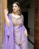 Thumbnail for Teeya Creation Lavender Colour Beautiful Simmar Silk Pakistani Suit