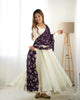 Teeya Creation Off White Color Vichitra Silk Fully Stitched Anarkali Gown - Distacart