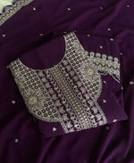 Thumbnail for KC New Georgette Short Salwar Kameez Pakistani Style Purple - Dista
