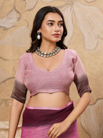 Thumbnail for Astita Rani Pink Linen Saree