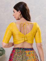 Thumbnail for Joban Fashion Women Silk Yellow Stitched Blouse - Distacart