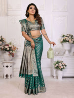 Thumbnail for Aastha Fashion Green Organza Silk Weaving Saree - Distacart