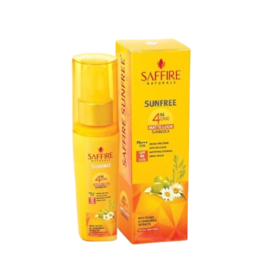 Saffire Naturals 4-In-One SunFree Matte Look SunBlock SPF 40 - Distacart
