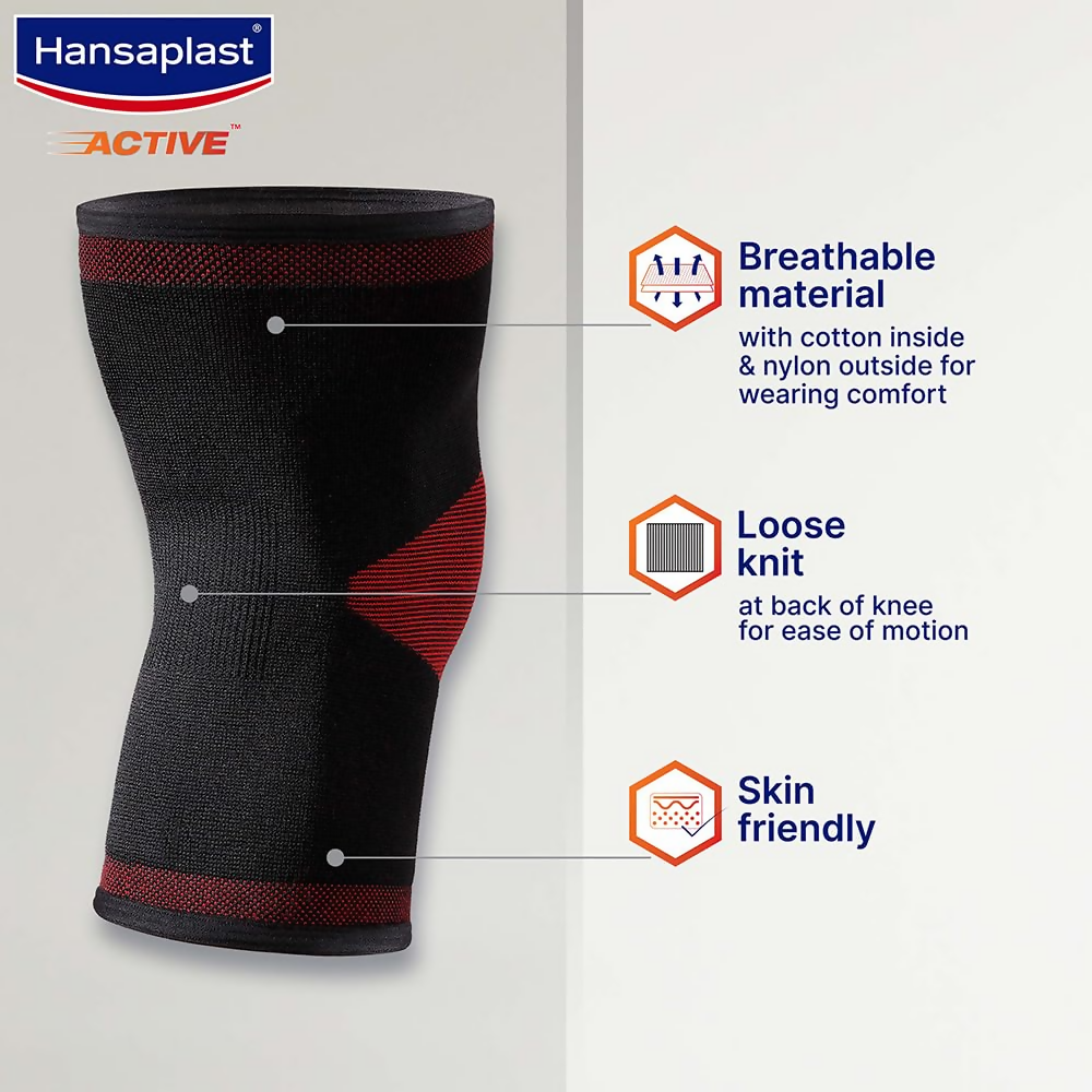 Hansaplast Active Knee Support for Men & Women (Pair) - Distacart