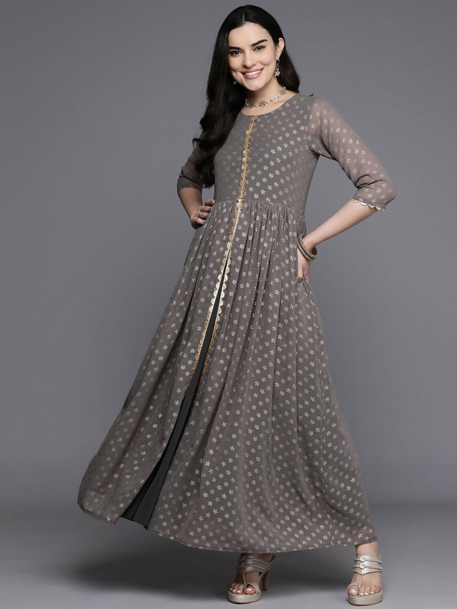 Ahalyaa Women's Traditional wear Kurta Set - Grey - Distacart