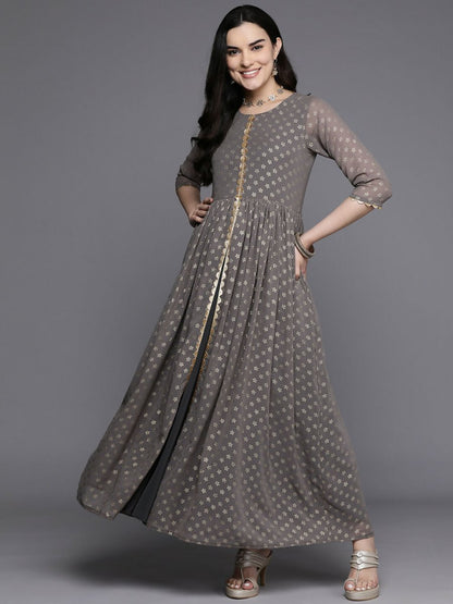 Ahalyaa Women's Traditional wear Kurta Set - Grey - Distacart