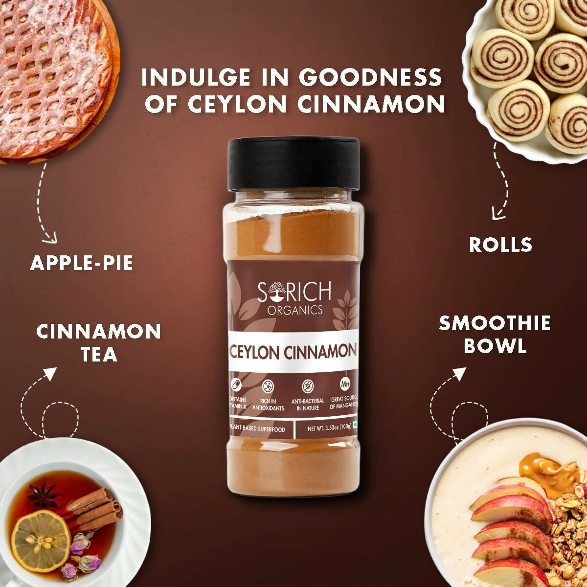 Sorich Organics Ceylon Cinamon Sticks Powder (Dalchini Powder) - Distacart