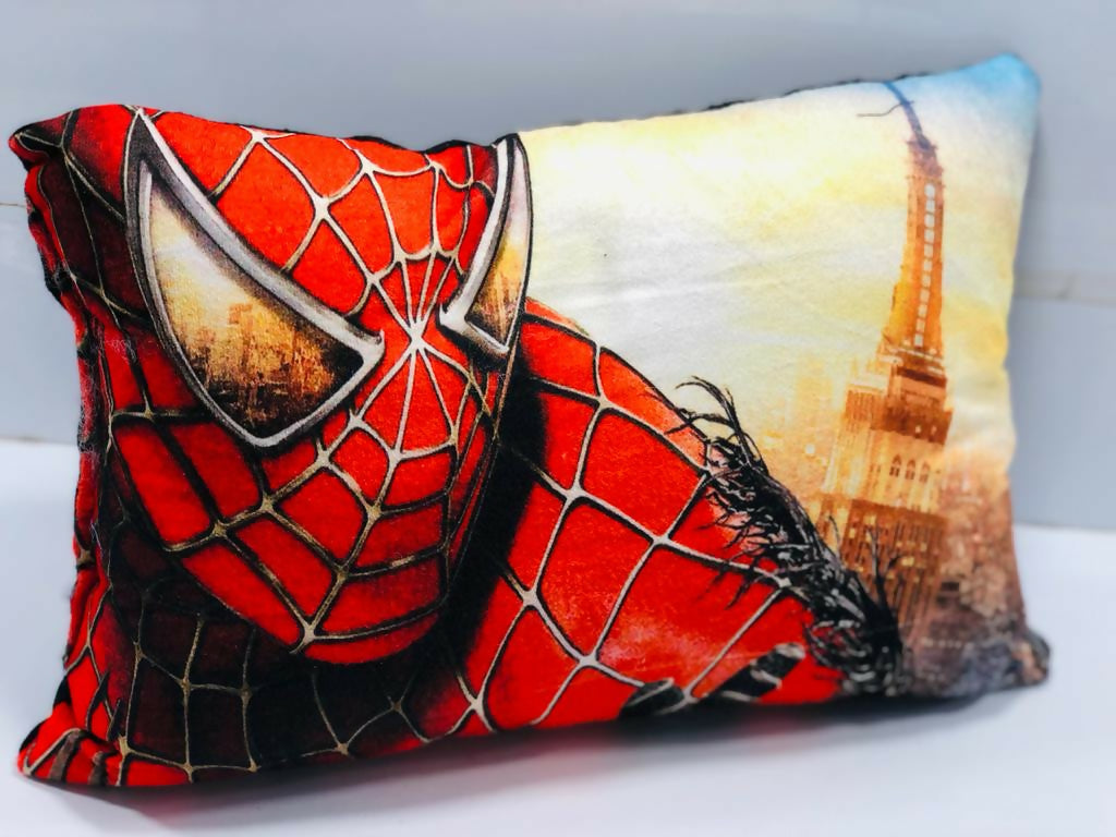 Unique Fashion Microfibre Filled Cushion For Kids - Spiderman - Distacart