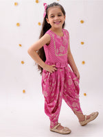 Thumbnail for Lil Drama Khilkhilahat Pink Top and Dhoti Set For Girls