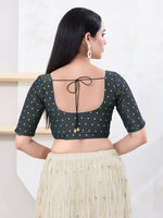 Thumbnail for Joban Fashion Cobalt-Blue Tissue Elbow Sleeveless Front Open Blouse