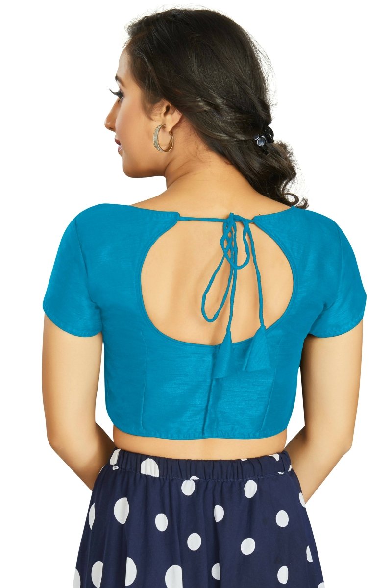 Aastha Fashion Women's Firozi Art Silk Designer Festive Wear Readymade Blouse - Distacart