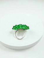 Thumbnail for Inhanns Rang-E-Roshan Adjustable Ring – Handmade Crystal Statement Ring - Light Green - Distacart