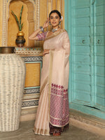 Thumbnail for Astita Wine Linen Saree