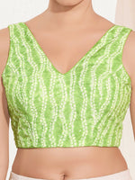Thumbnail for Joban Fashion Pista Green Viscose Rayon Padded Blouse With V Neck Sleeveless