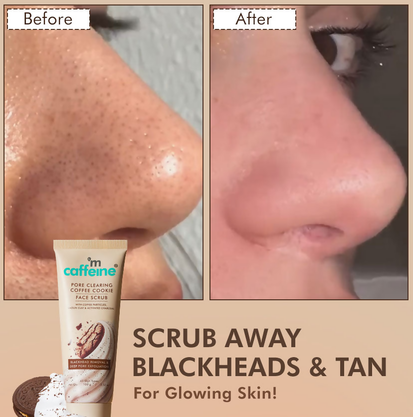 mCaffeine Pore Clear Coffee Cookie Face Scrub for Blackheads & Tan Removal