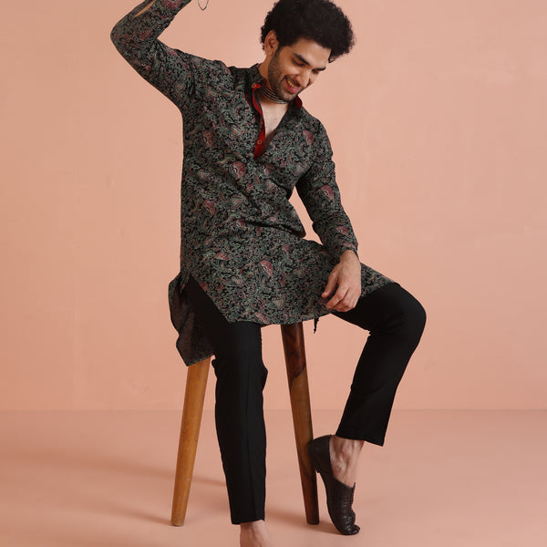 Kisah Men's Black Kurta Trousers Set - Distacart