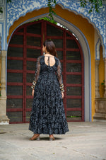 Thumbnail for Prazu Fashion Black Georgette Bandhani Print With Kutchi Patch work Navaratri Gown