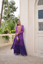 Thumbnail for Prazu Fashion Violet Georgette Bandhani Print Gamthi Patchwork Suit For Navratri