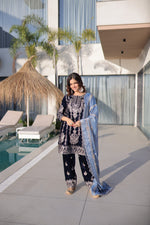 Thumbnail for Prazu Fashion Navy Blue Velvet With Rich Zari Embroidered Work Salwar Suit - Distacart