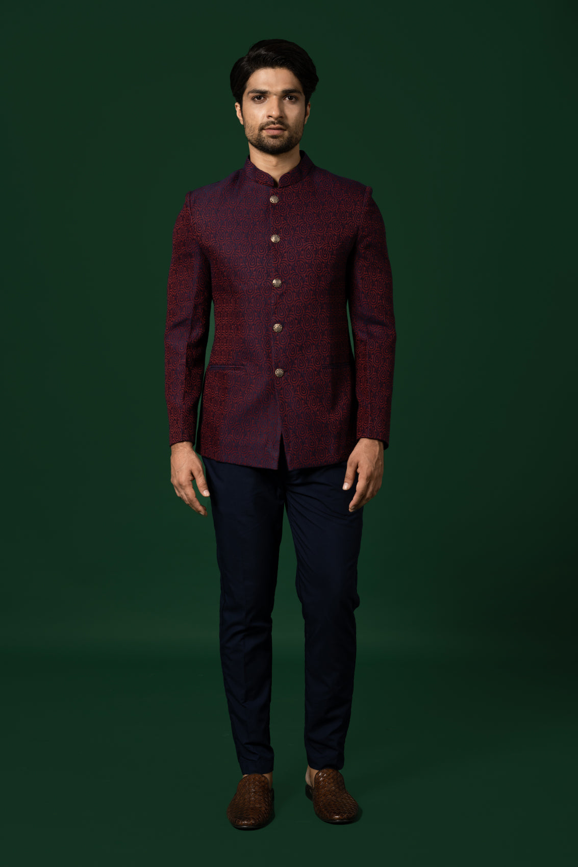 Kisah Men's Maroon Bandhgala with Trouser Set - Distacart