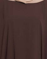 Thumbnail for Bashariya Elegant Kaftan Abaya In Free Size With Contrast Detailings-Brown