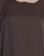 Thumbnail for Bashariya Elegant Kaftan Abaya In Free Size With Contrast Detailings-Brown Rust