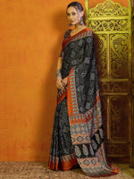 Thumbnail for NOZ2TOZ Women's Satin Brown Printed Designer Saree With Blouse Piece - Distacart